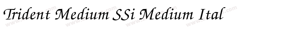 Trident Medium SSi Medium Italic字体转换
